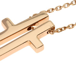 Gucci Separate Cross Necklace K18 Pink Gold Women's