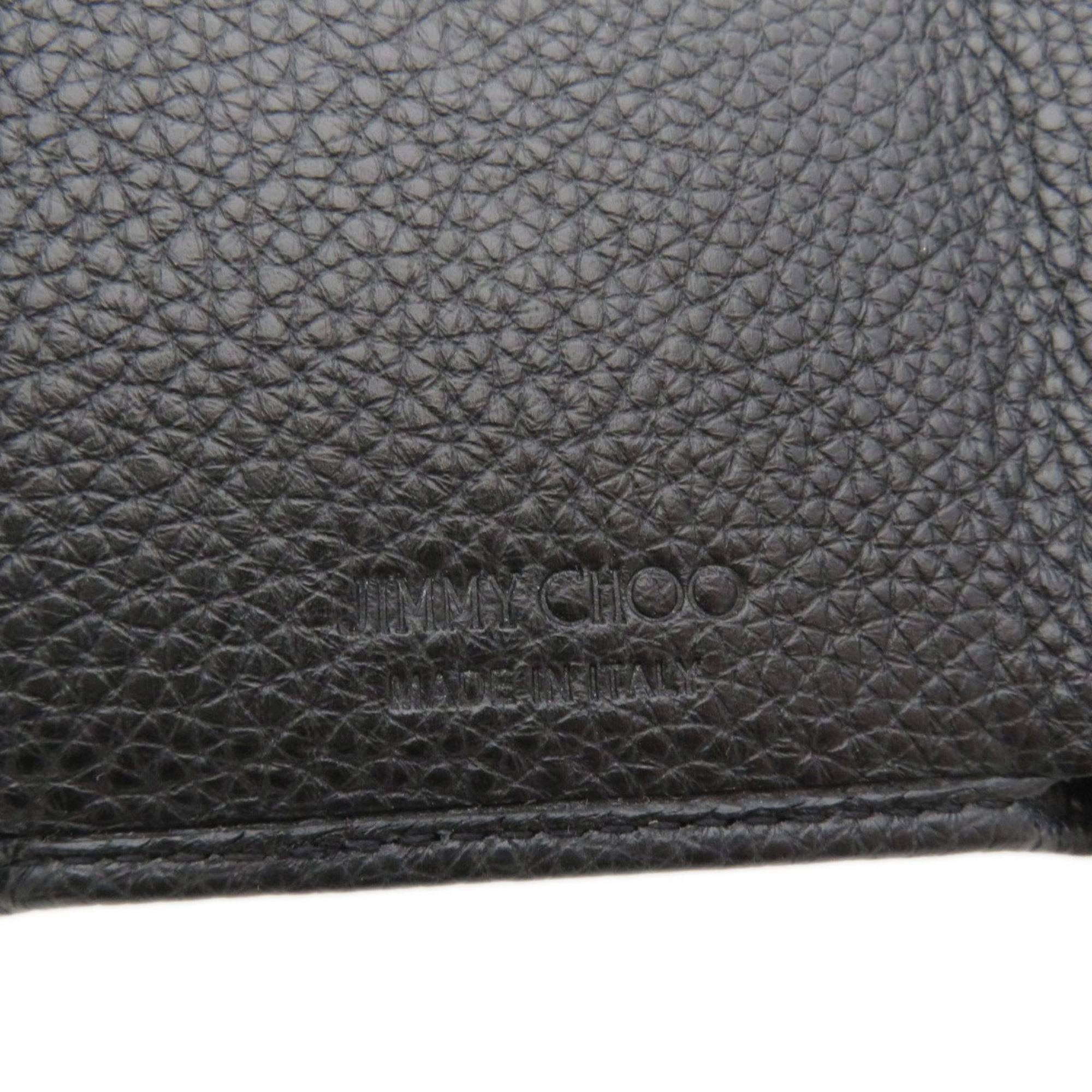 Jimmy Choo Tri-fold Wallet Star Motif Bi-fold Calfskin Women's