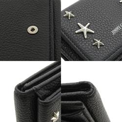 Jimmy Choo Tri-fold Wallet Star Motif Bi-fold Calfskin Women's