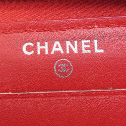 Chanel V-stitch Coco Mark Long Wallet Caviar Skin Women's