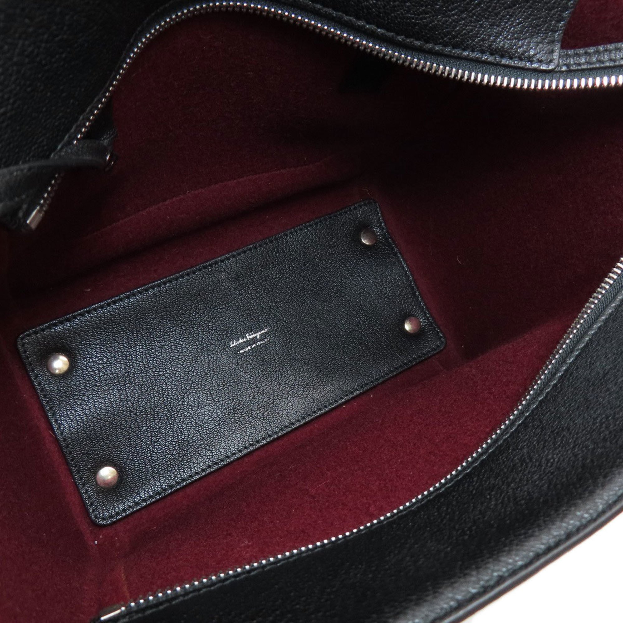 Salvatore Ferragamo handbag felt leather ladies