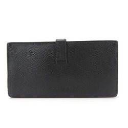 Hermes Long Wallet Bearn Soufflet Veau Epsom Black □R Stamped Accessory Women's Men's HERMES