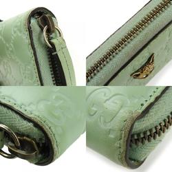 Gucci Long Wallet Round 548058 Shima Leather Mint Green Limited Edition Color Linea Cat Women's GUCCI