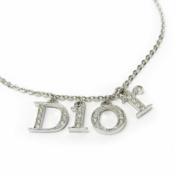 Christian Dior Bracelet Metal Rhinestone Silver Plated Women's