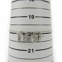 Christian Dior Bracelet Metal Rhinestone Silver Plated Women's
