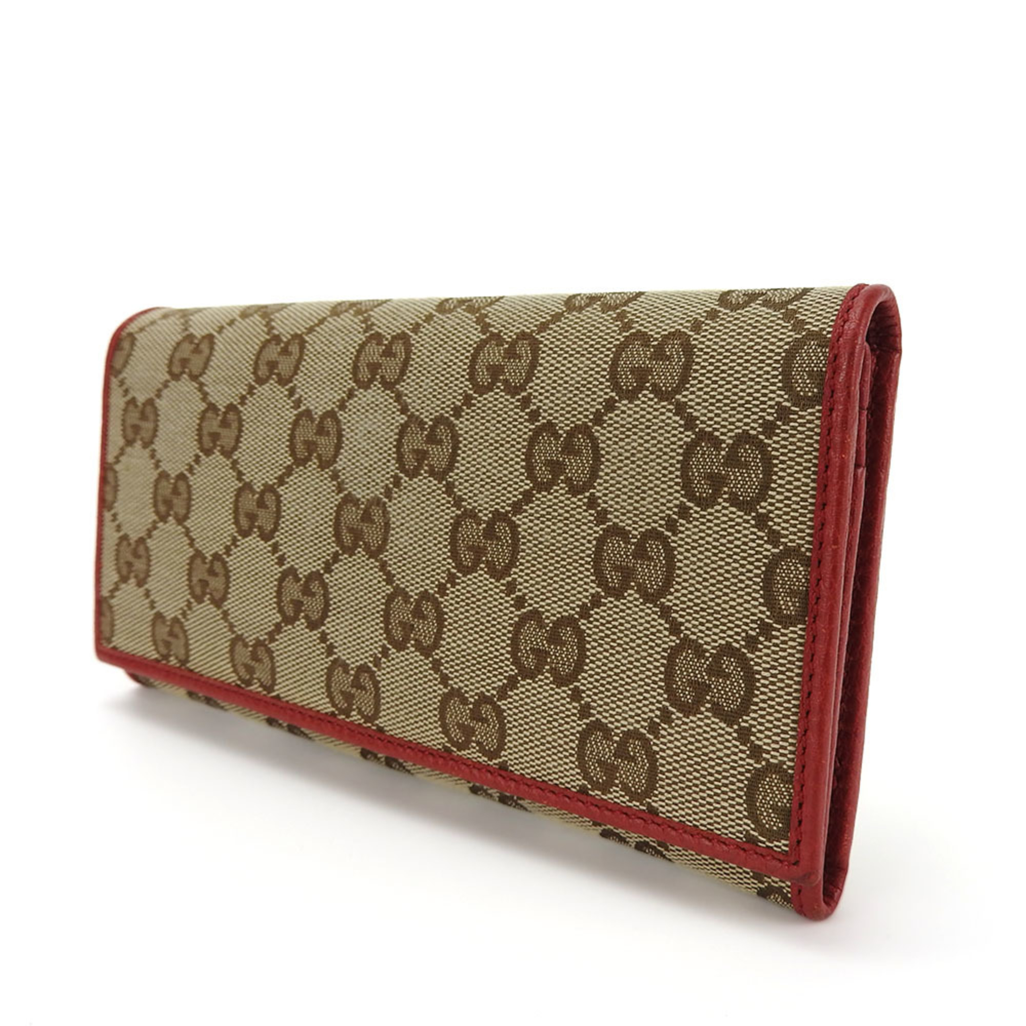 Gucci Bi-fold Wallet 346058 GG Canvas Beige Red Long Women's GUCCI