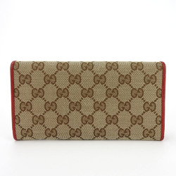 Gucci Bi-fold Wallet 346058 GG Canvas Beige Red Long Women's GUCCI