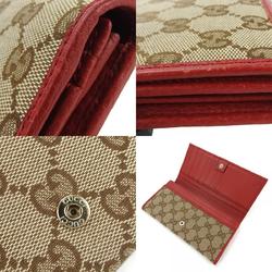 Gucci Bi-fold Wallet 346058 GG Canvas Beige Red Long Women's GUCCI