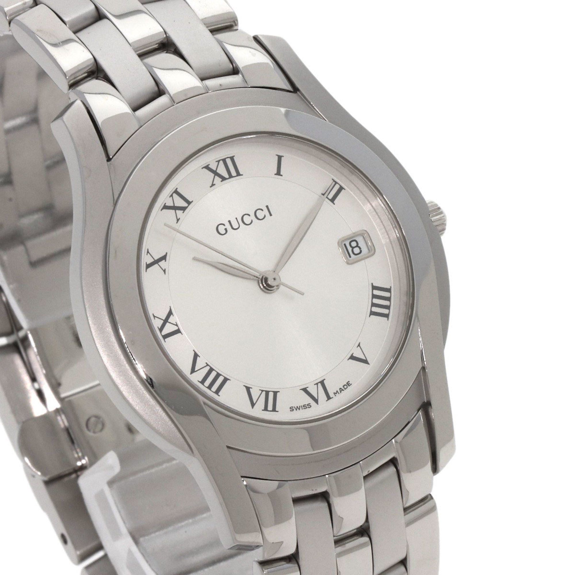 Gucci 5500M Watch Stainless Steel SS Men's