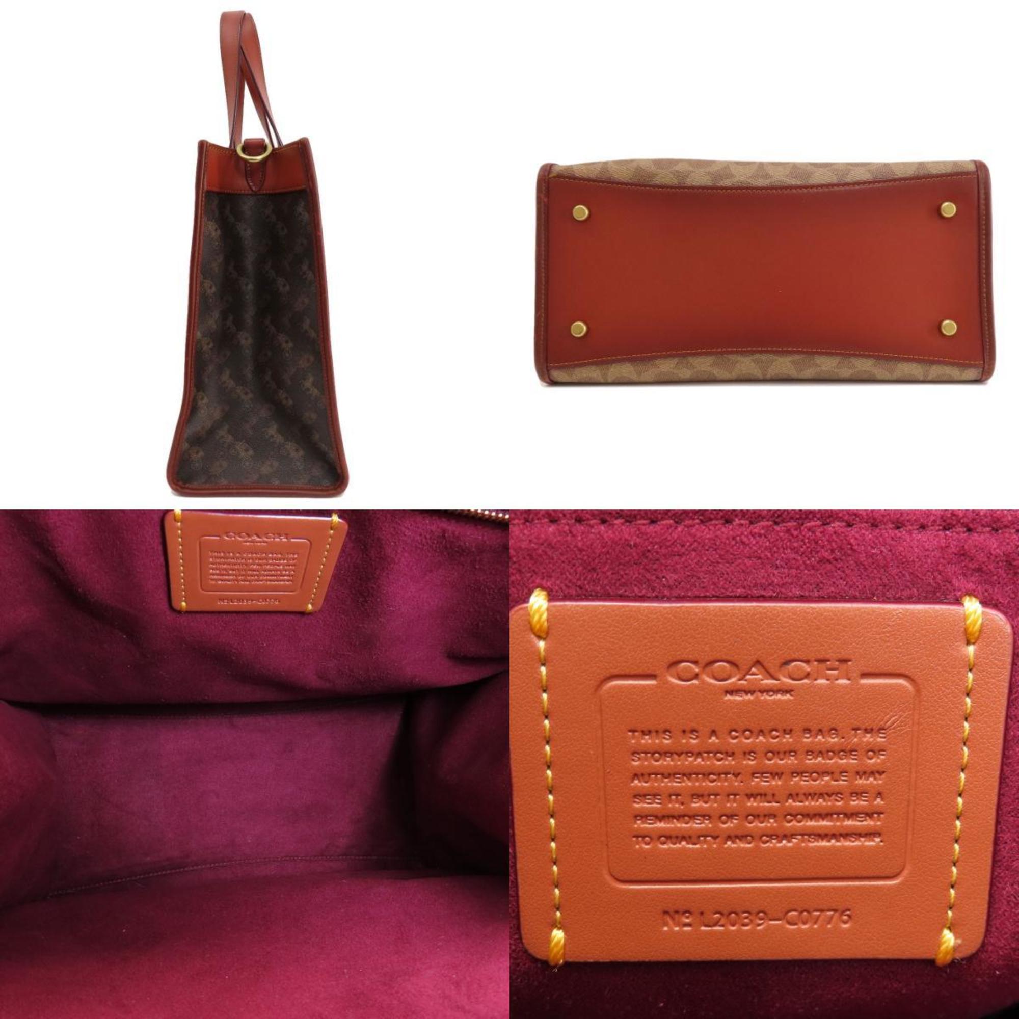 coach signature handbag leather ladies