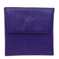 Hermes Bastia Blue Ankle Wallet/Coin Case Chevre Women's