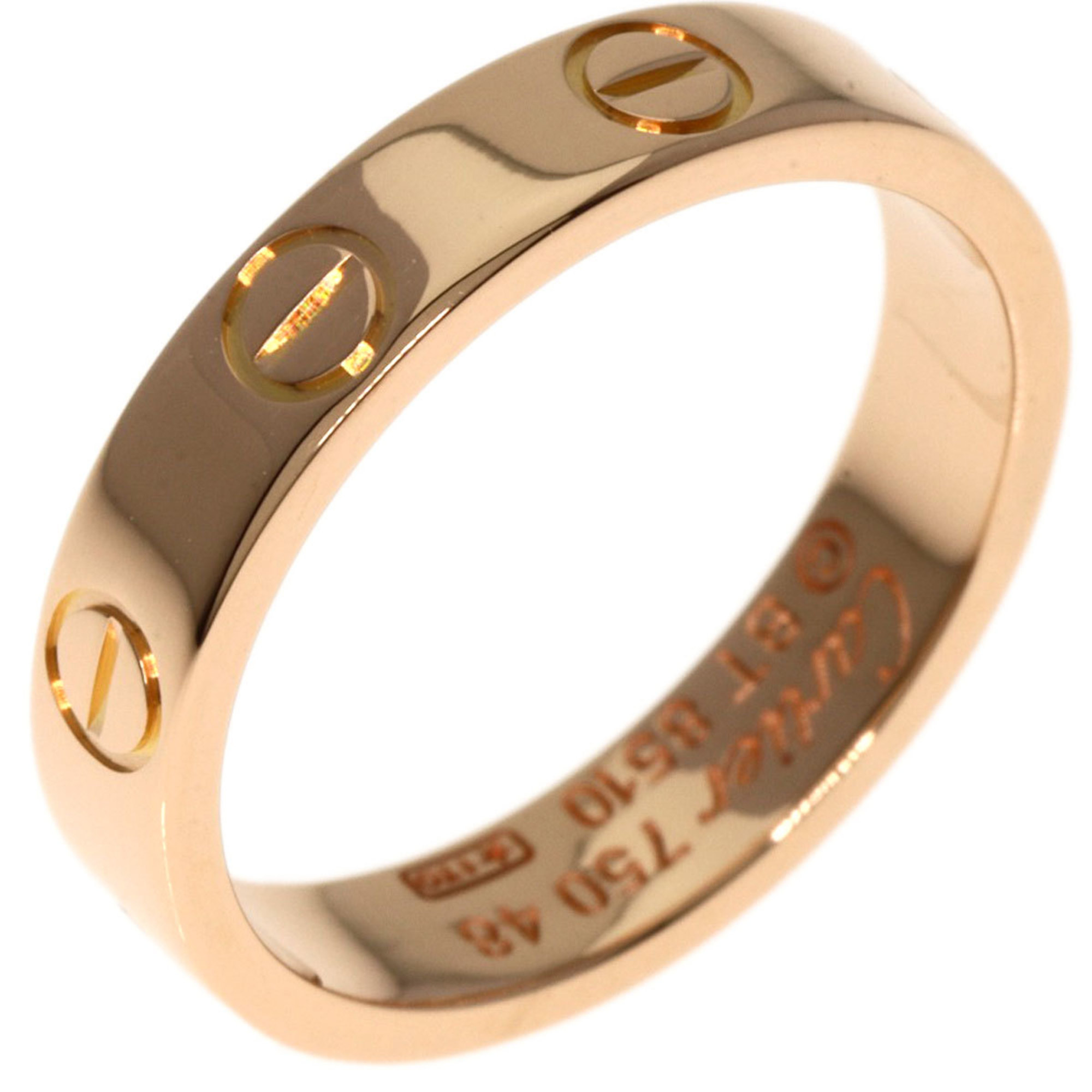 Cartier Love Ring #48 Ring, K18 Pink Gold, Women's