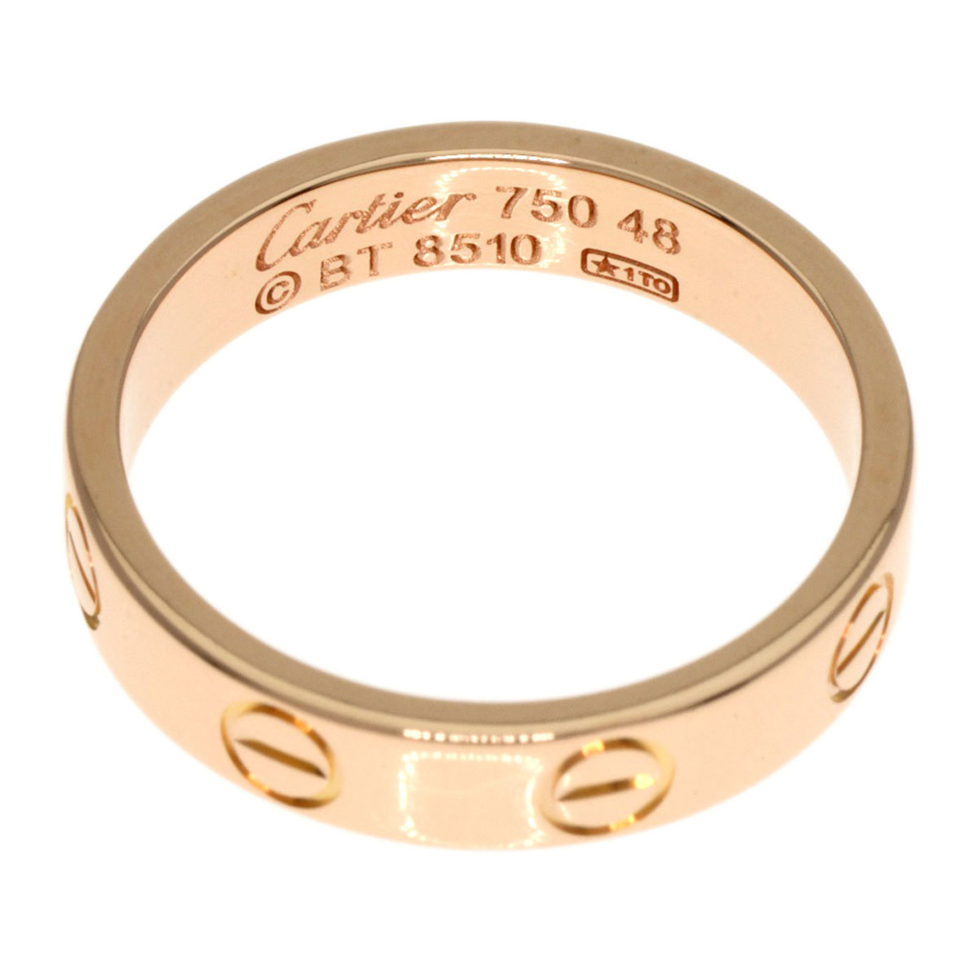 Cartier Love Ring #48 Ring, K18 Pink Gold, Women's