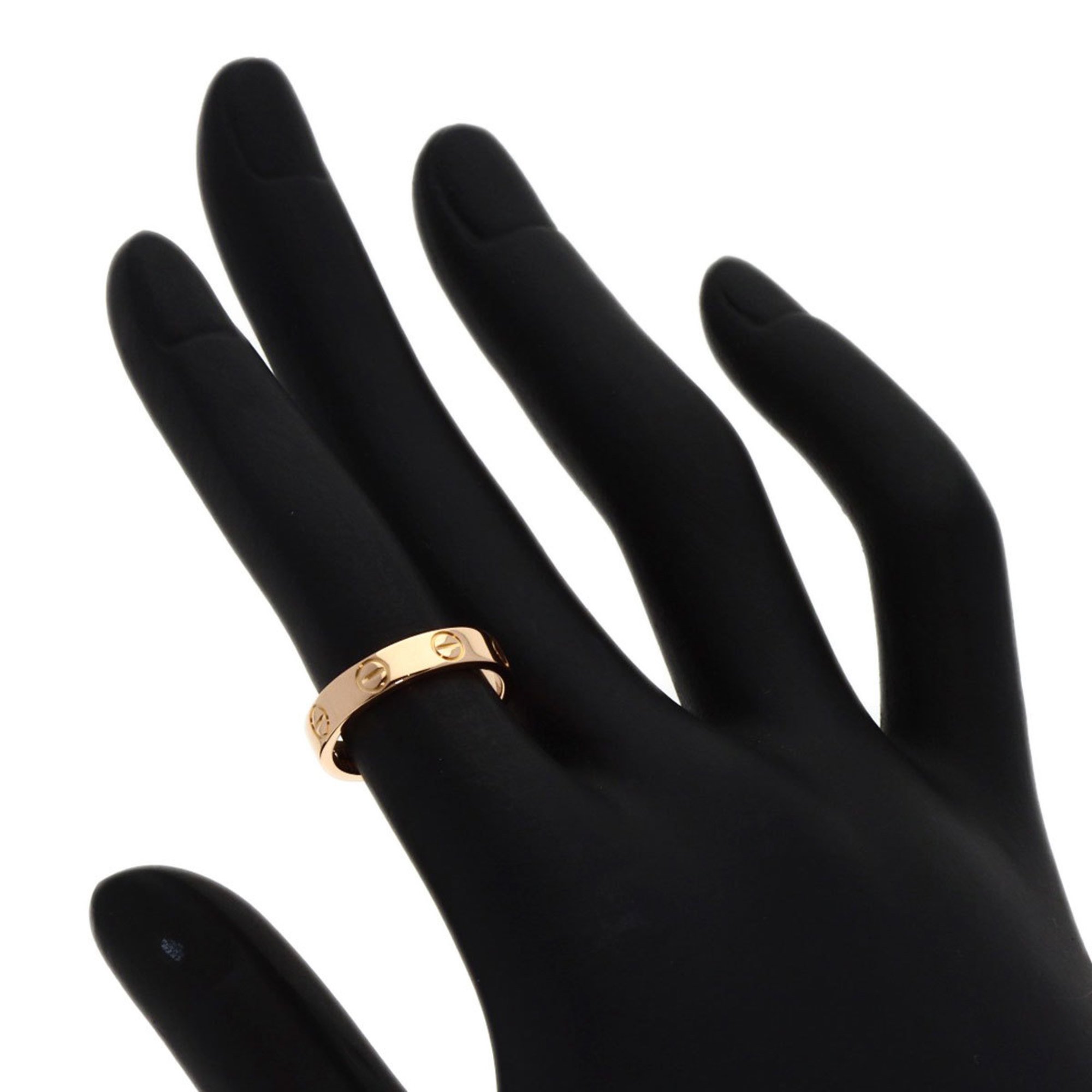 Cartier Love Ring #48 Ring, K18 Pink Gold, Women's