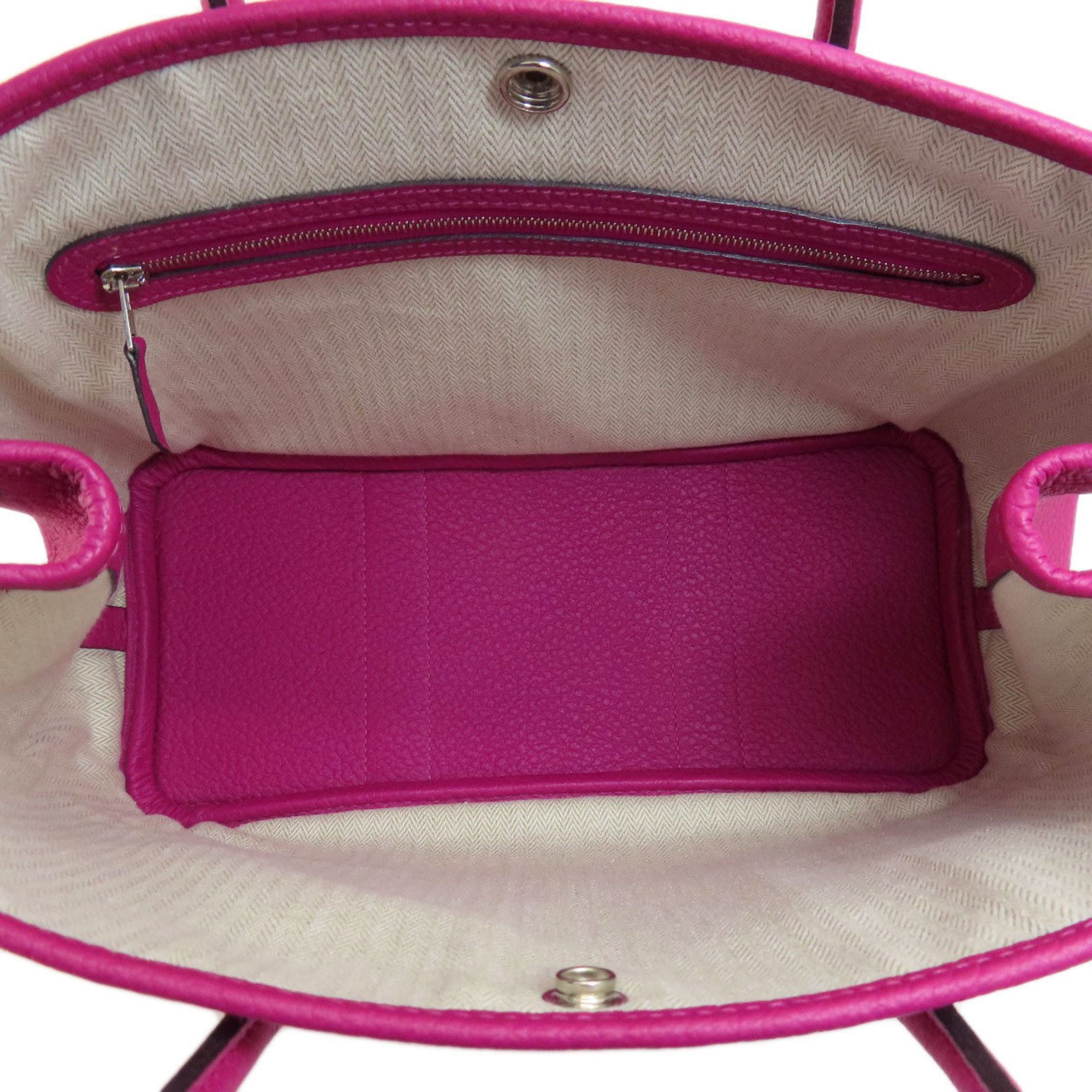 Hermes Garden TPM Rose Purple Veau Country Handbag Leather Women's