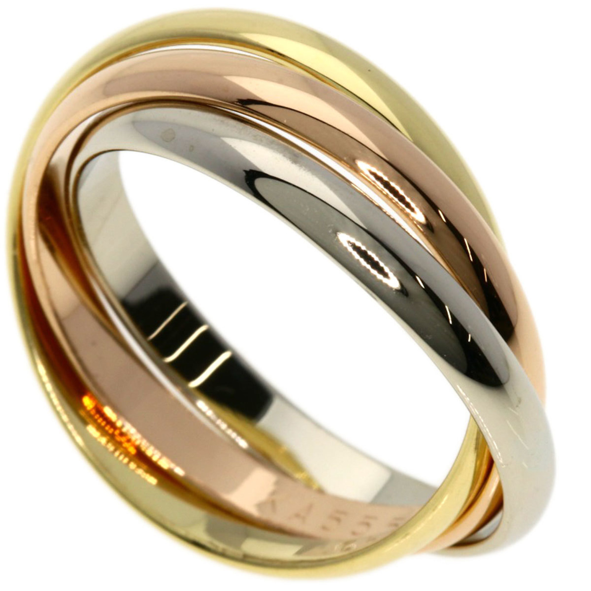 Cartier Trinity SM #52 Ring, K18 Yellow Gold, K18WG, K18PG, Women's