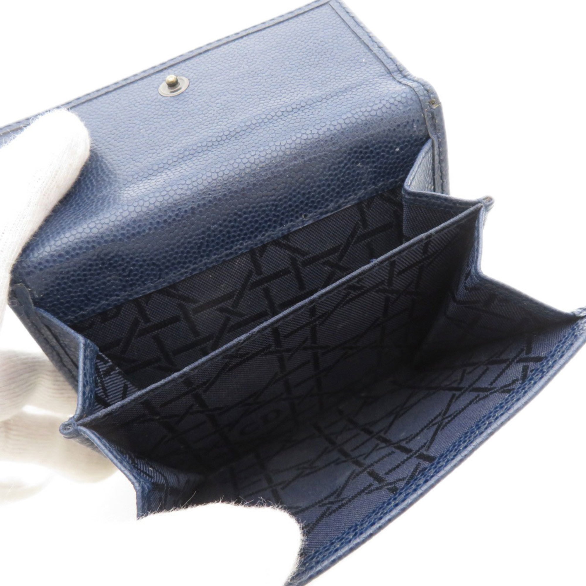 Christian Dior metal fittings bi-fold wallet leather ladies