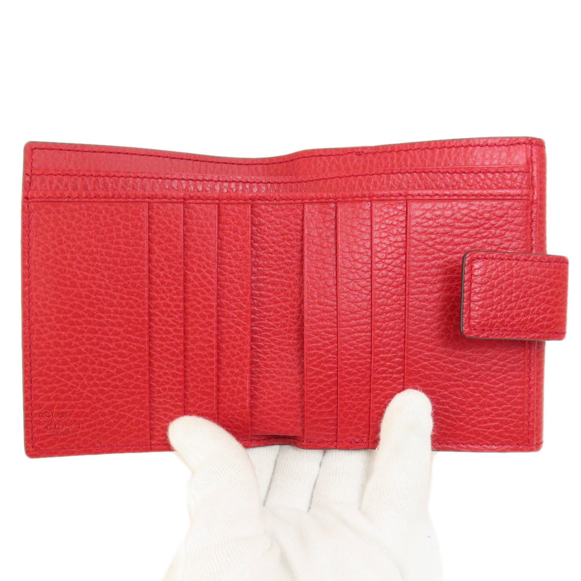Gucci 449405 Interlocking G Outlet Bi-fold Wallet Leather Women's