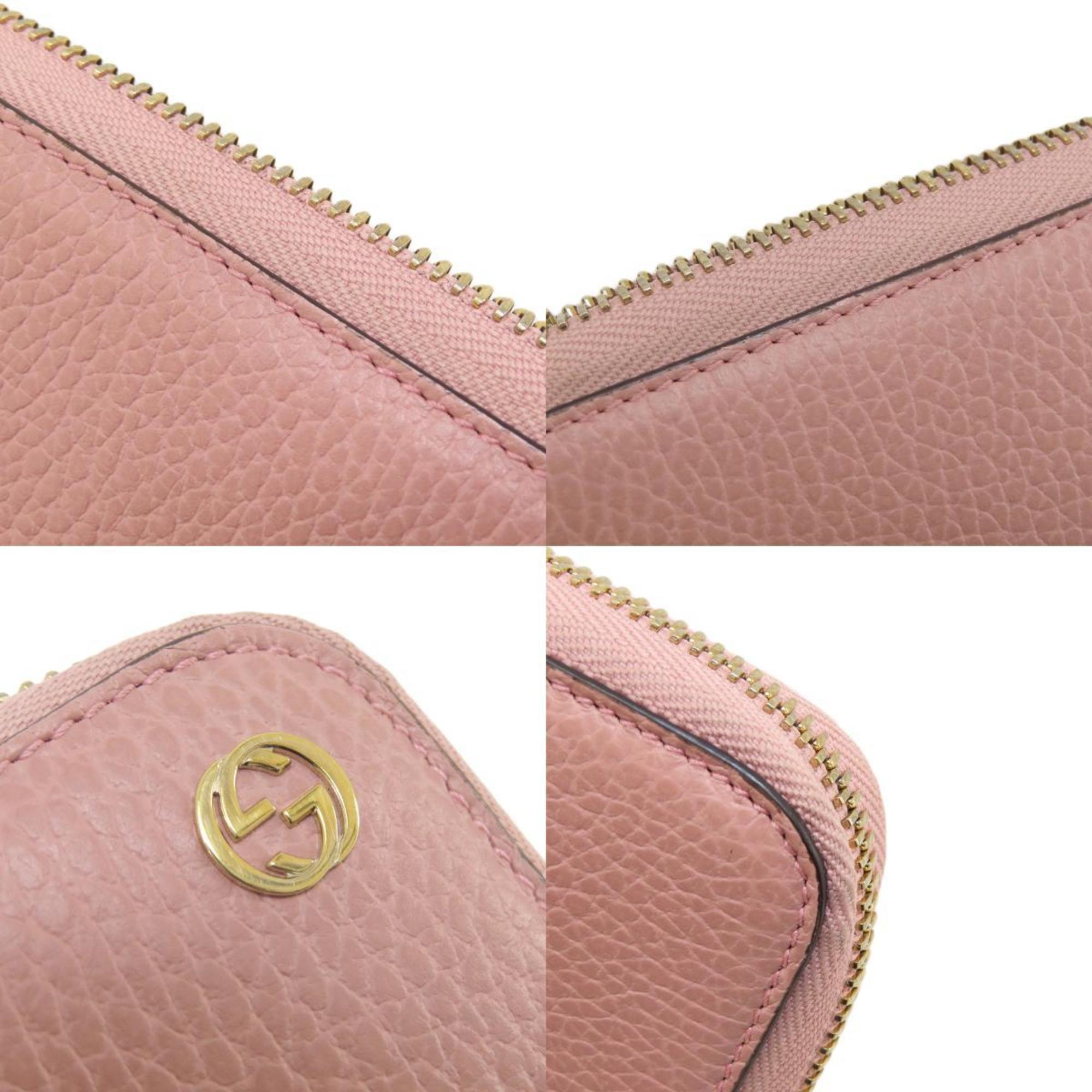 Gucci 449347 Interlocking G Long Wallet Leather Women's