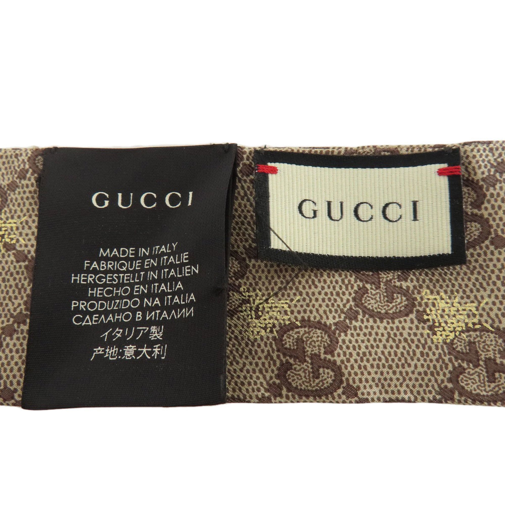 Gucci GG Bee Silk Neck Bow Scarf Women's