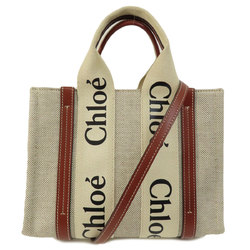 Chloé Chloe Woody Small Handbag Canvas Women's