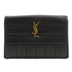 Saint Laurent motif wallet/coin case in calf leather for women