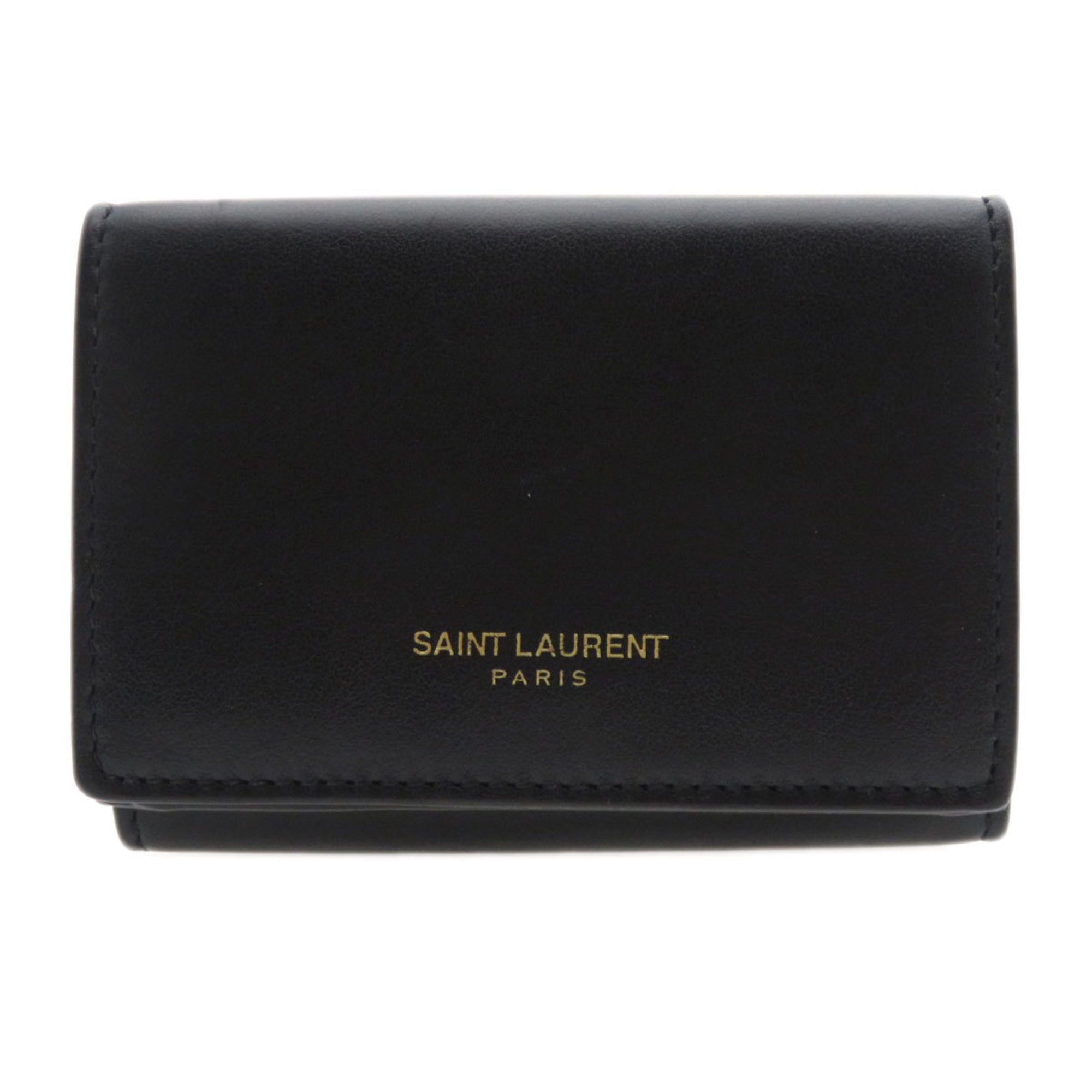 Saint Laurent motif wallet, tri-fold, bi-fold calf leather, women's