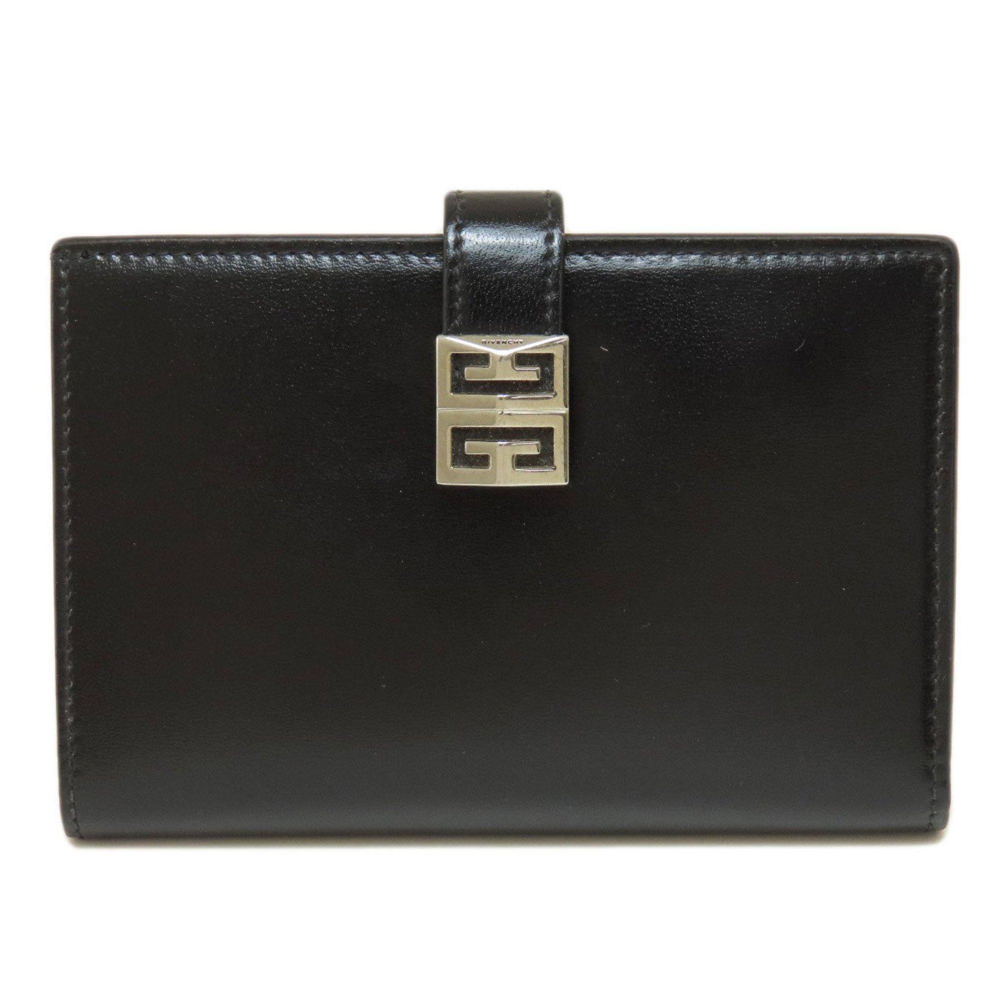 Givenchy metal fittings bi-fold wallet leather men's women's