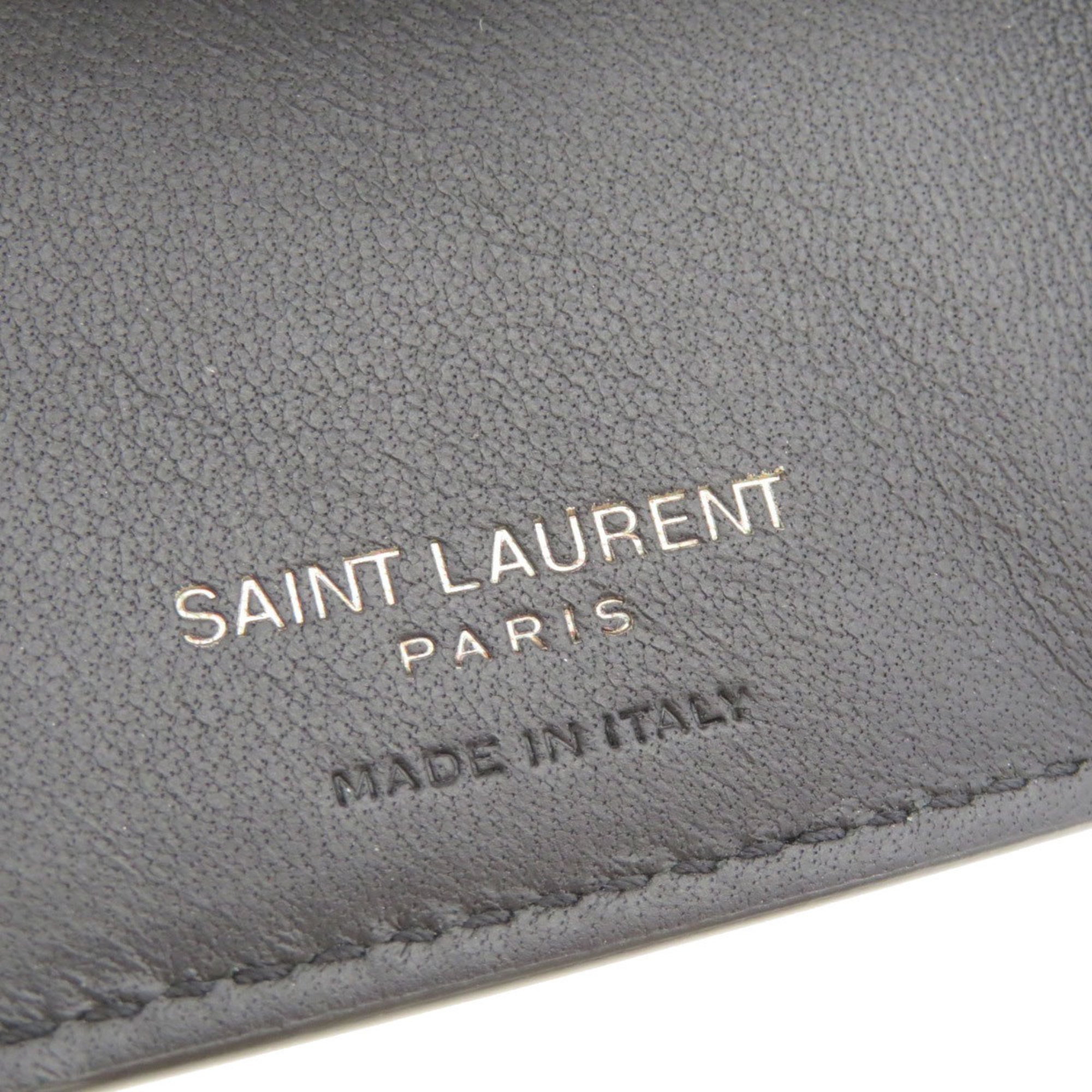 Saint Laurent motif bi-fold wallet in calf leather for women