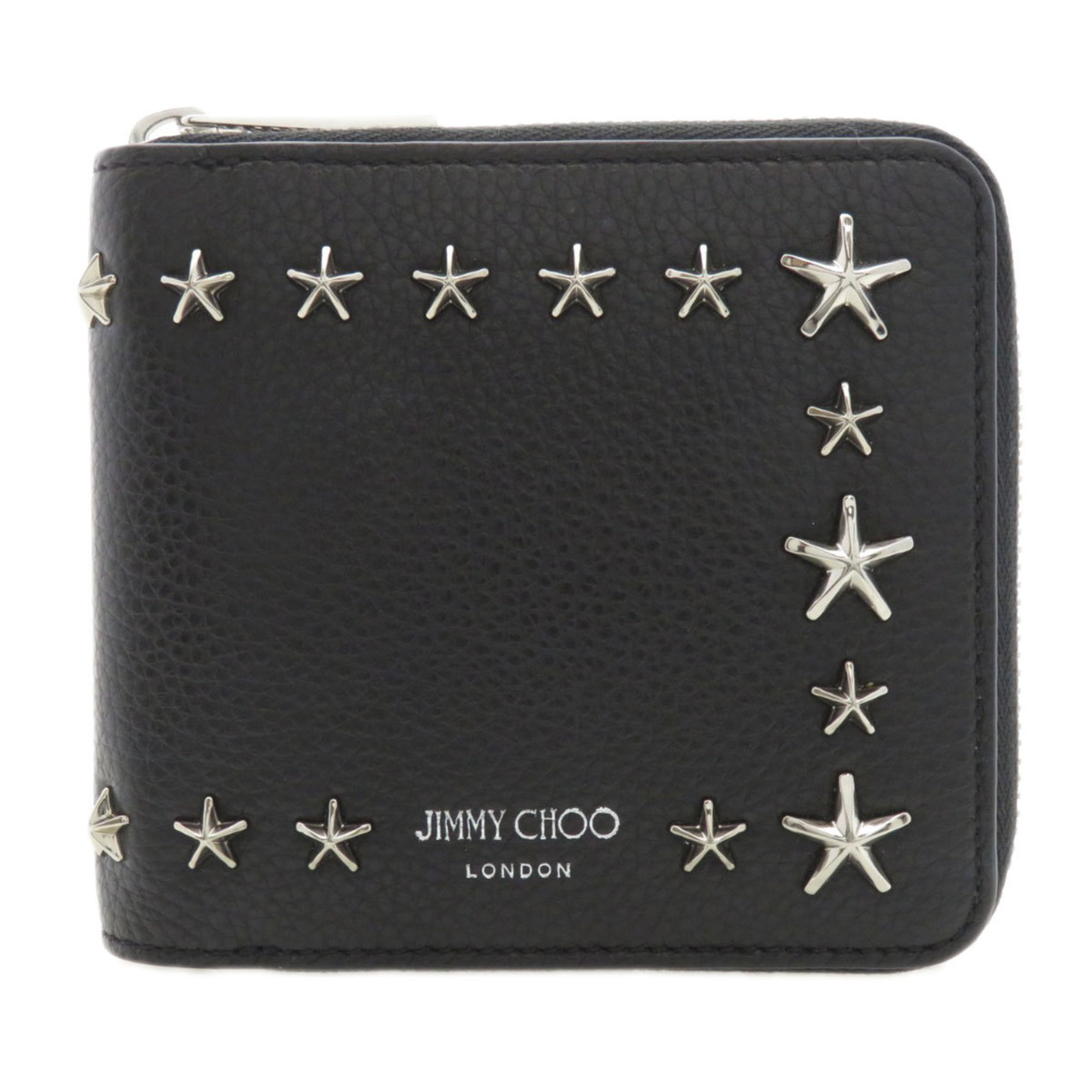 Jimmy Choo Star Motif Bi-fold Wallet Calfskin Women's