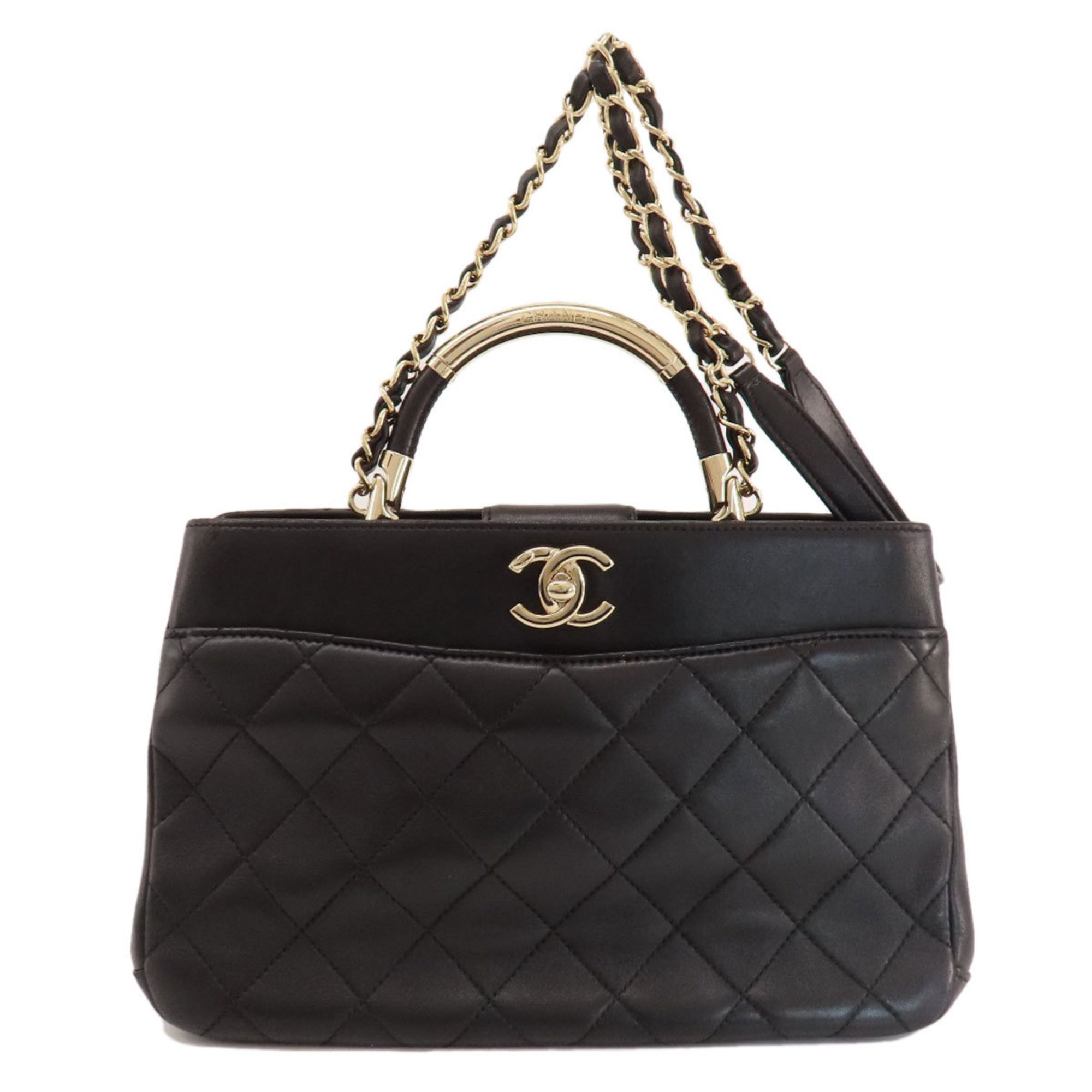 Chanel Coco Mark Handbag Lambskin Women's