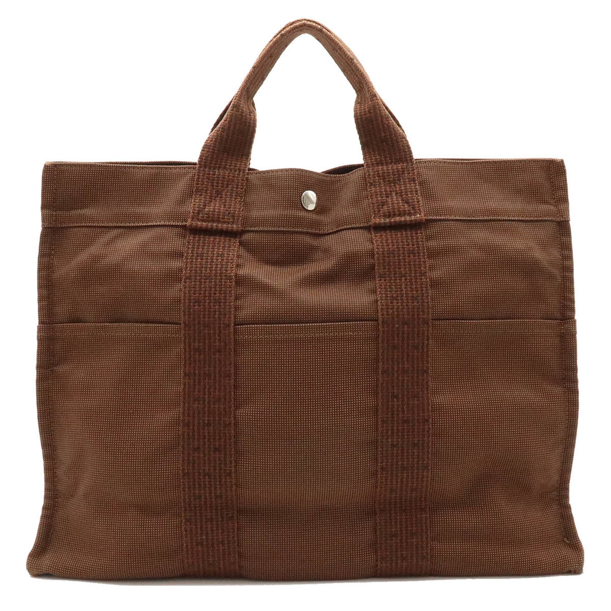 HERMES Hermes Air Line Tote MM bag Handbag Canvas Brown