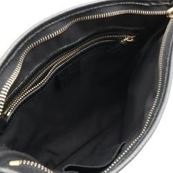 GUCCI Gucci GG Canvas Sherry Line Shoulder Bag Pochette Leather Black Beige 144388