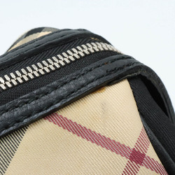 BURBERRY Nova Check Pattern Boston Bag Handbag Canvas Leather Beige Black Red