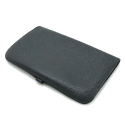 HERMES Dogon Duo GM Bi-fold long wallet Taurillon Clemence leather Black Coin