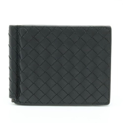 BOTTEGA VENETA Intrecciato wallet with money clip, leather, black, 123180