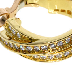 Cartier Three Bangle Diamond Earrings K18 Yellow Gold for Women