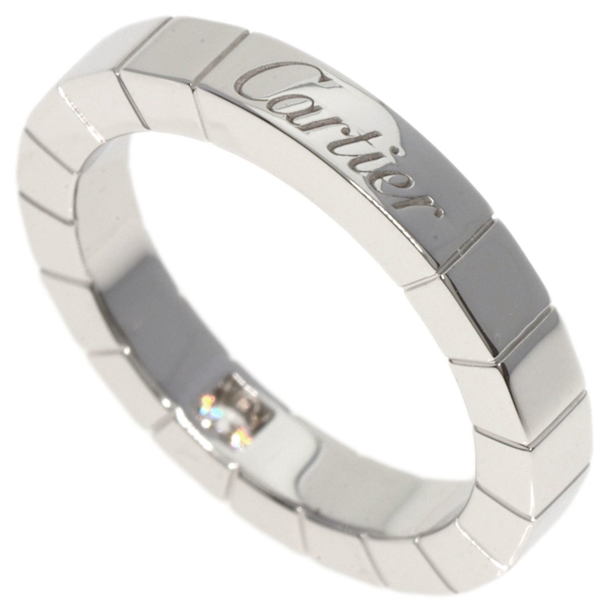 Cartier Lanier 1P Diamond #46 Ring, K18 White Gold, Women's