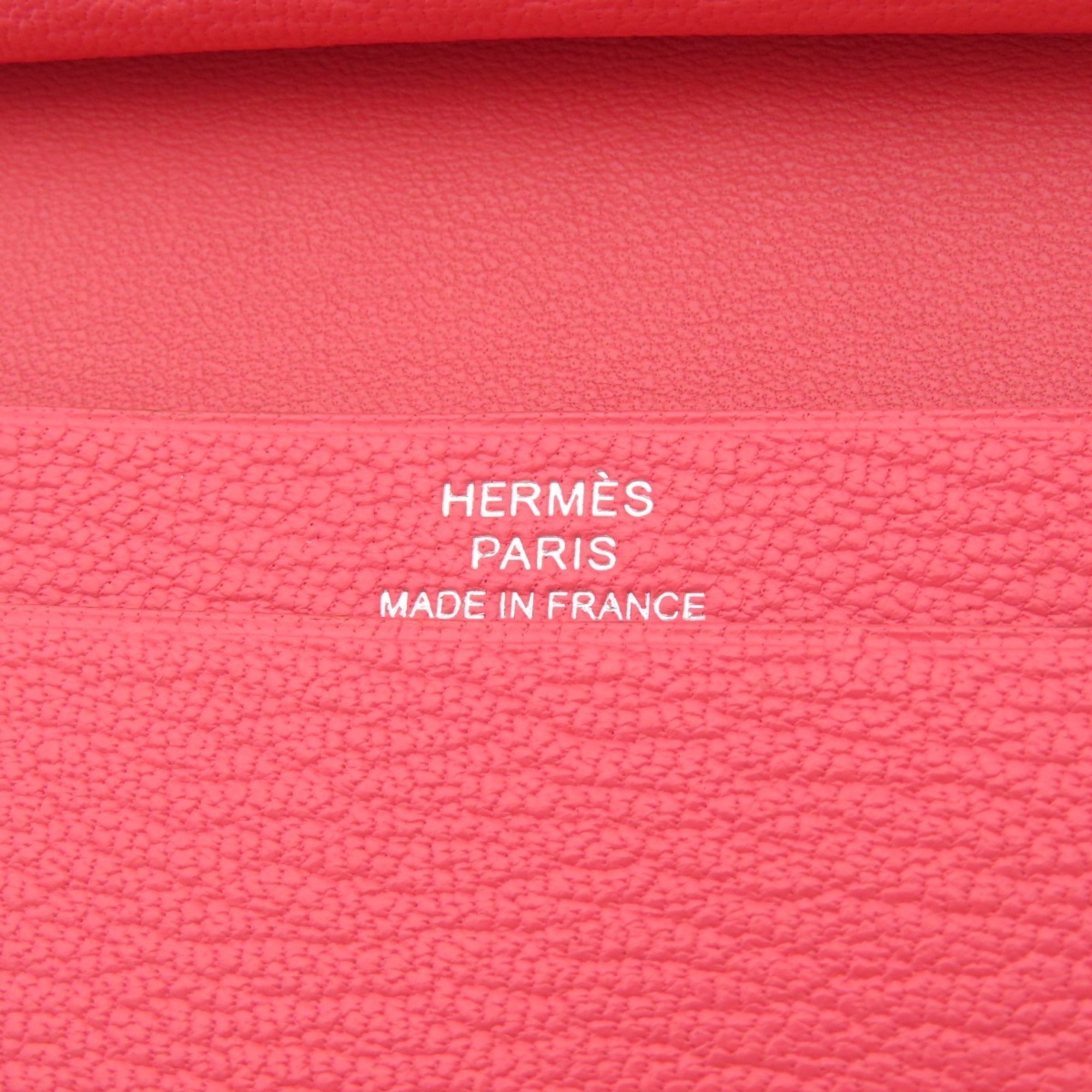 Hermes Bearn Chevre Rose Lipstick Wallet/Coin Case Women's