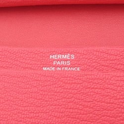 Hermes Bearn Chevre Rose Lipstick Wallet/Coin Case Women's