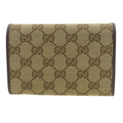 Gucci 154258 GG Bi-fold Wallet Canvas Leather Women's