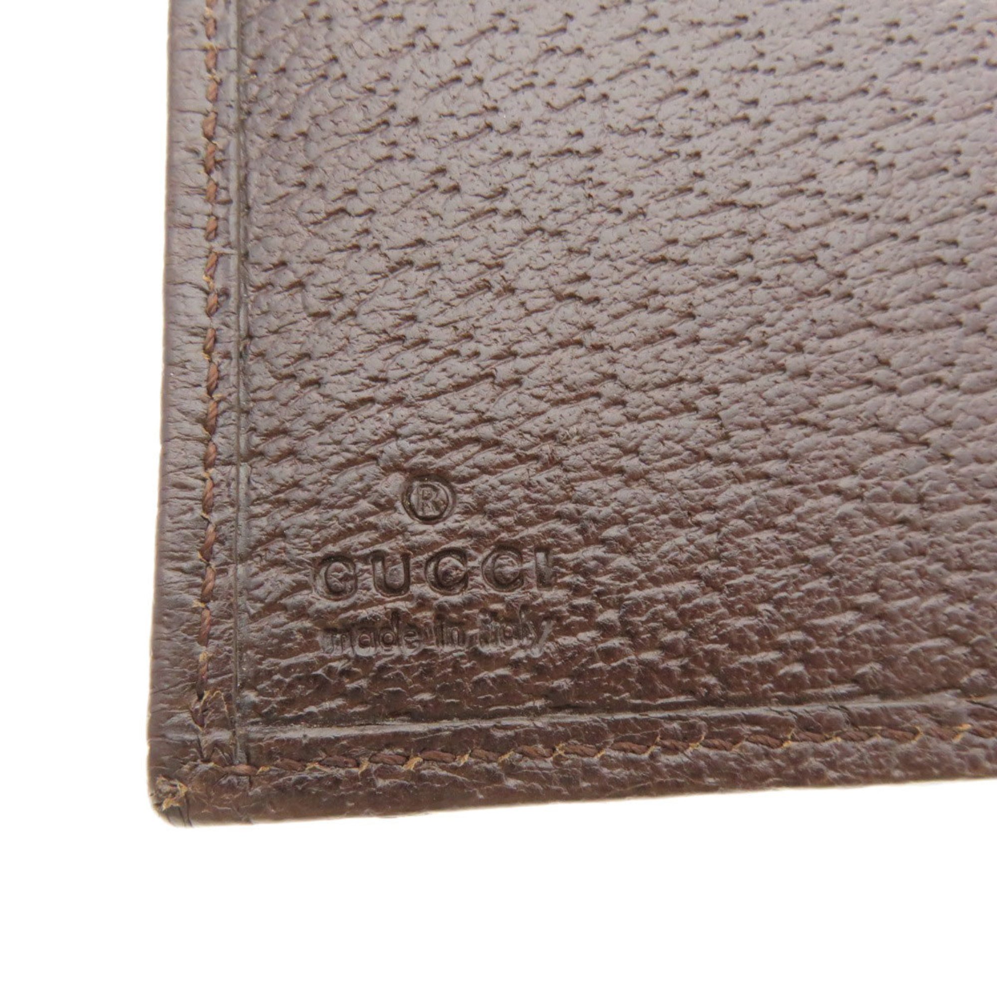 Gucci 154258 GG Bi-fold Wallet Canvas Leather Women's