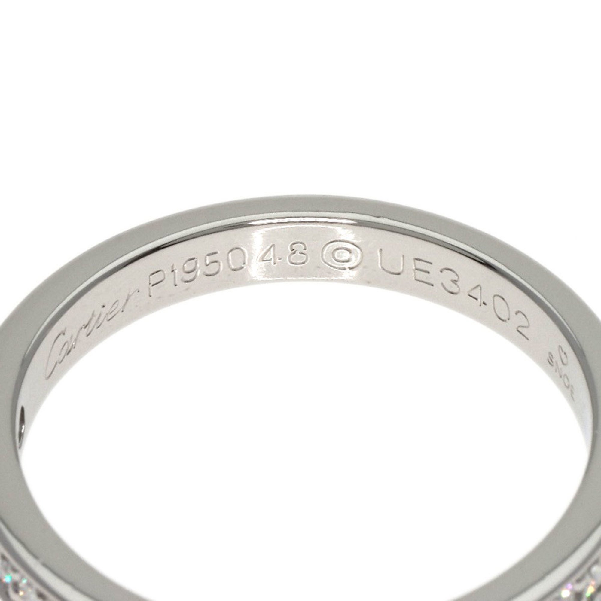 Cartier Half Eternity Diamond #48 Ring, Platinum PT950, Women's
