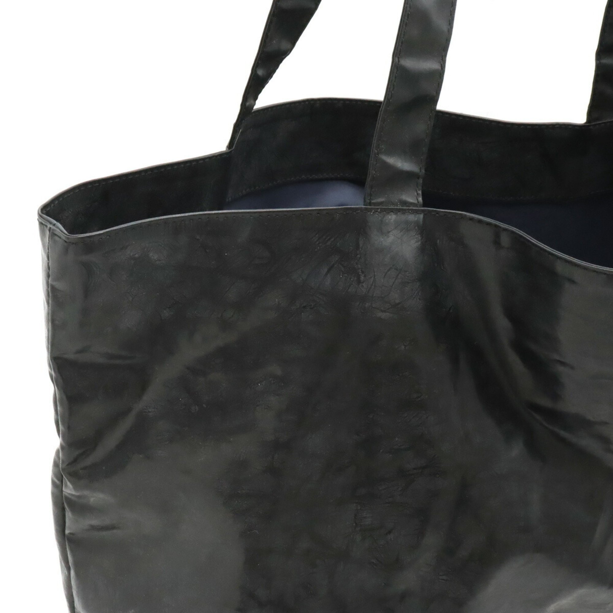 CHANEL Coco Mark Tote Bag Large Shoulder Patent Leather Black