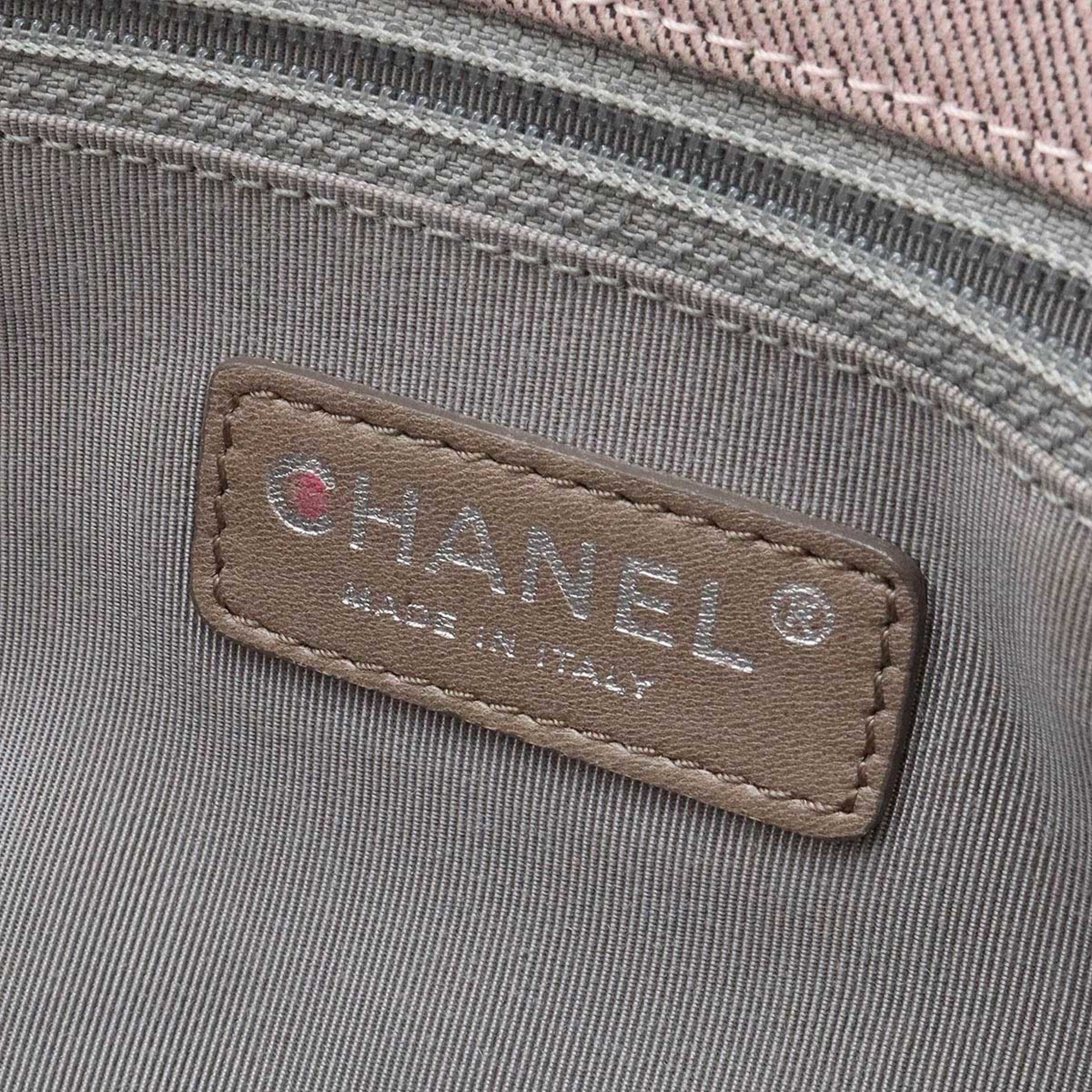 CHANEL Chanel Matelasse Coco Mark Handbag Tote Bag Canvas Leather Mauve Pink 6885