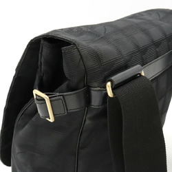CHANEL New Travel Line Shoulder Bag Nylon Jacquard Black A29347