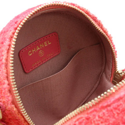 CHANEL Chanel CHANEL19 Round Chain Shoulder Pochette Tweed Tie-dye Pink Orange AP0945