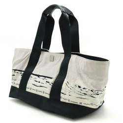 CHANEL Chanel Sport Line High Summer Tote Bag Handbag Wave Nylon Gray White Black