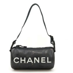 CHANEL Chanel Sport Line Coco Mark Shoulder Bag Rubber Nylon Black White A28561