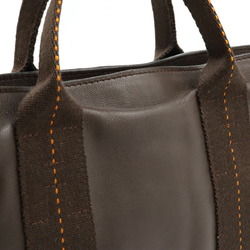 HERMES Caravan Horizontal PM Handbag Shoulder Bag Leather Veau Derma Dark Brown